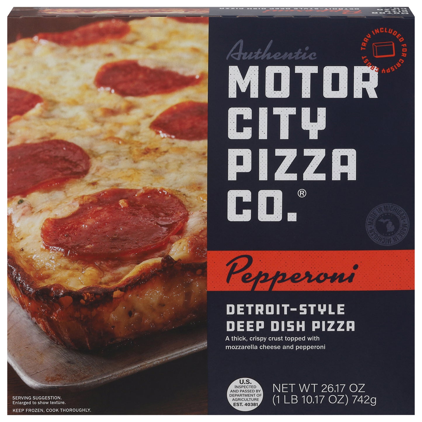 Motor City Pizza Co. Deep Dish Detroit-Style Pepperoni Pizza 26.17 oz