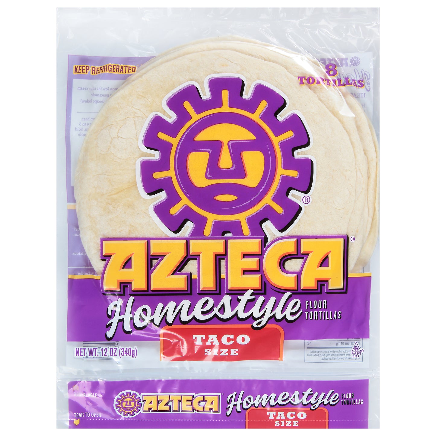 Azteca Taco Size Homestyle Flour Tortillas 8 ea