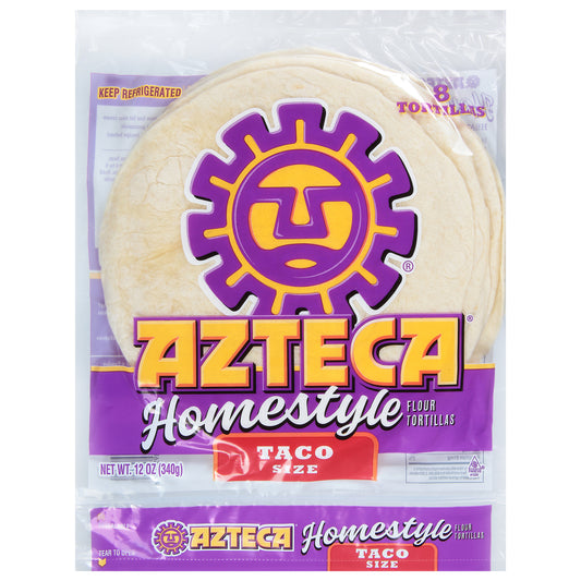 Azteca Taco Size Homestyle Flour Tortillas 8 ea