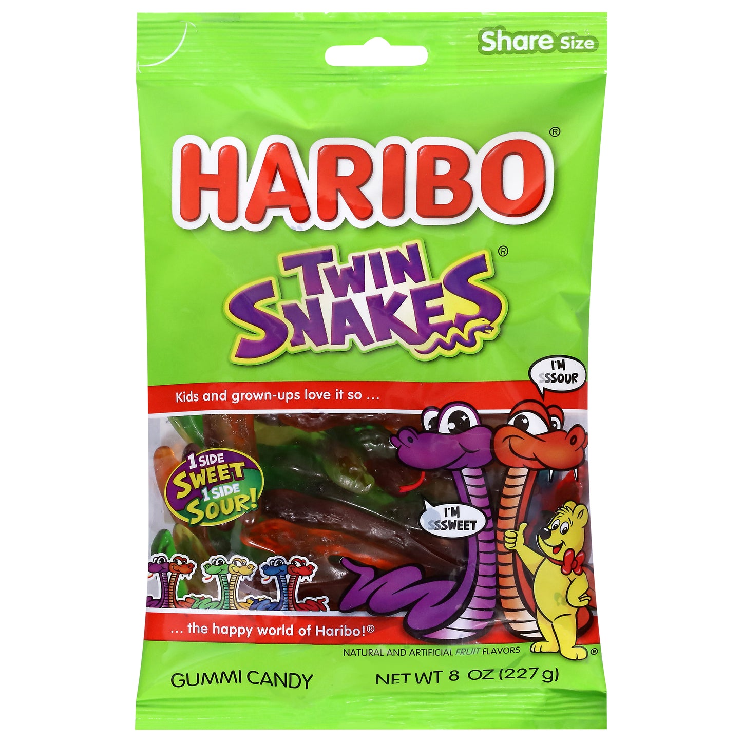 Haribo Twin Snakes Sweet & Sour Gummi Candy Share Size 8 oz