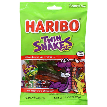 Haribo Twin Snakes Sweet & Sour Gummi Candy Share Size 8 oz