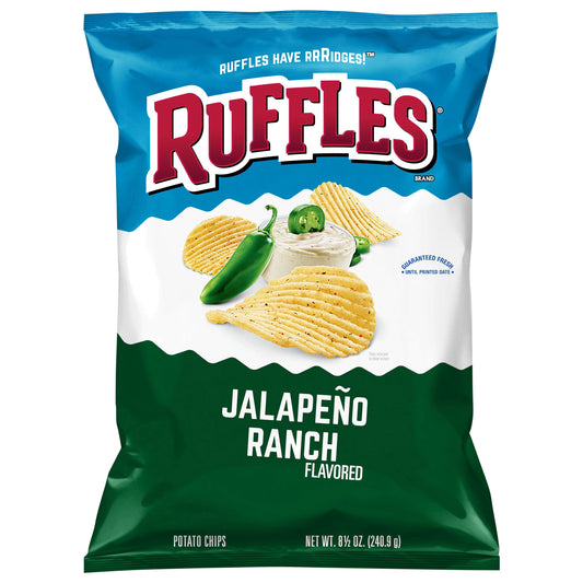 Ruffles Potato Chips Jalapeno Ranch Flavored 8 1/2 Oz