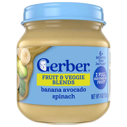 US GERBER Banana Avocado Spinach 4 oz Jar