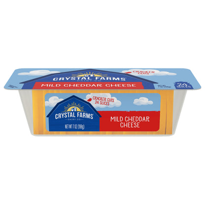 Crystal Farms Cracker Cuts Mild Cheddar Cheese Slices, 24 ct