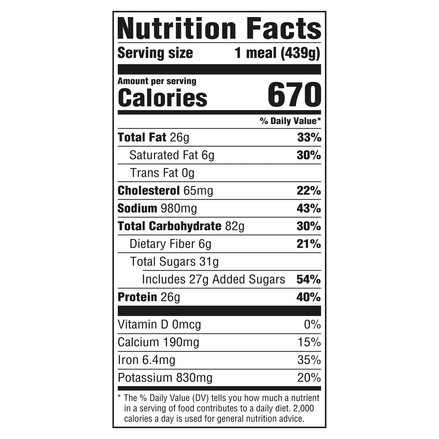 Hungry Man Chicken Alfredo, 26g Protein, Frozen Meal, 15.5 oz.