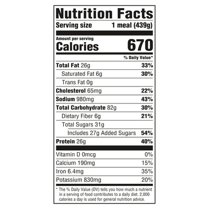 Hungry Man Chicken Alfredo, 26g Protein, Frozen Meal, 15.5 oz.