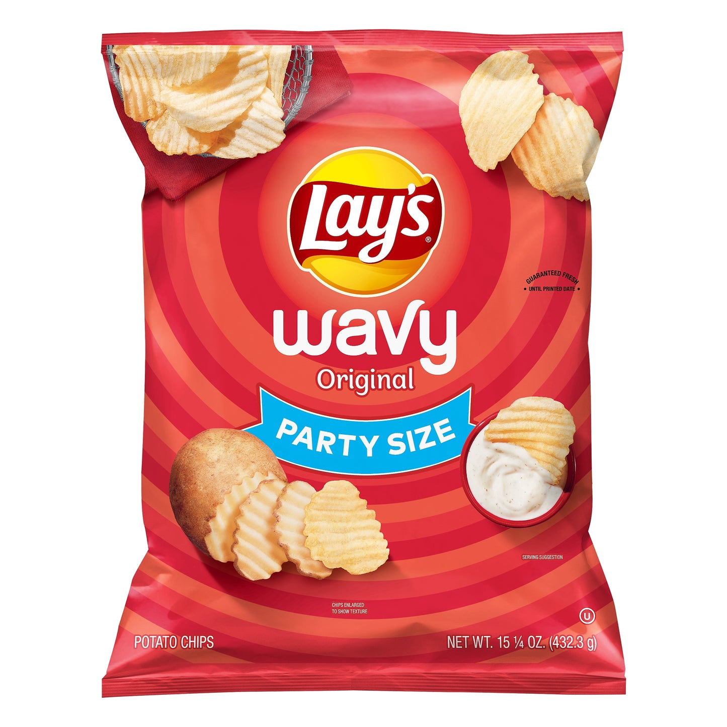 Lay's Party Size Wavy Original Potato Chips 15.25 oz