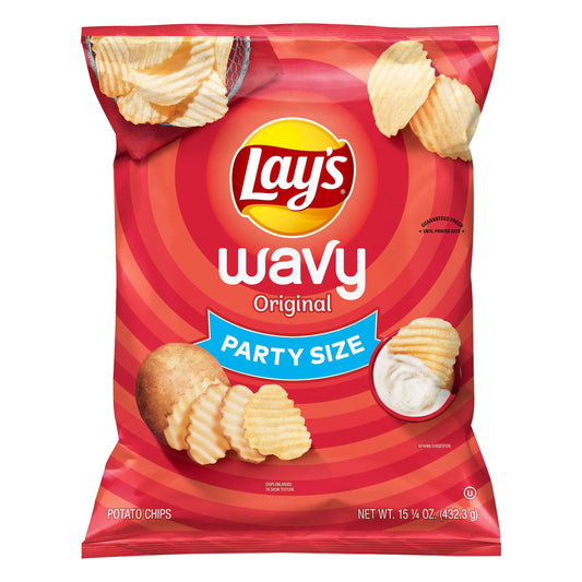 Lay's Party Size Wavy Original Potato Chips 15.25 oz