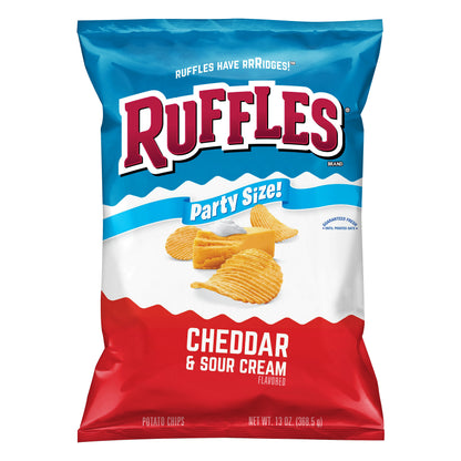 Ruffles Party Size Cheddar & Sour Cream Flavored Potato Chips 13 oz