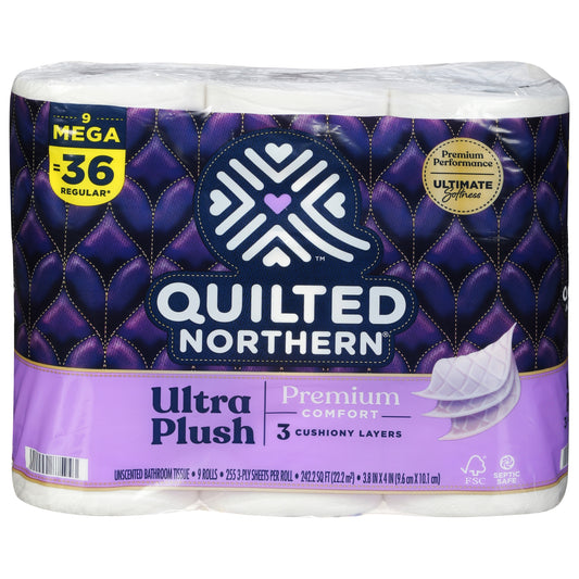 Quilted Northern Ultra Plush 3-Ply Mega Rolls Unscented Bathroom Tissue 9 ea
