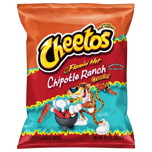 Cheetos Flamin' Hot Crunchy Chipotle Ranch Flavored Cheese Flavored Snacks 8.5 oz
