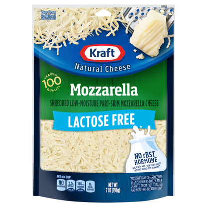 Kraft Lactose Free LMPS Mozzarella Shredded Natural Cheese 7 oz Bag
