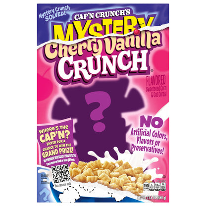 Cap'n Crunch's Crunch Sweetened Corn & Oat Cereal Mystery Cherry Vanilla 12.6 Oz LTO