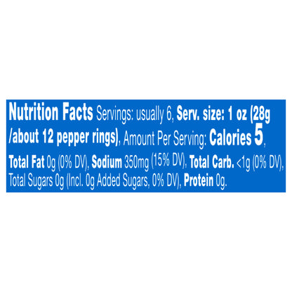 Vlasic Hot Banana Pepper Rings, 12 fl. oz.