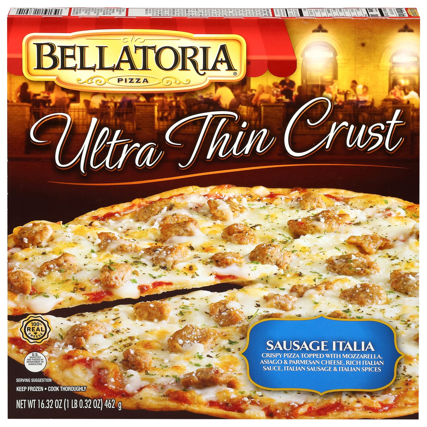 Bellatoria Ultra Thin Crust Sausage Italia Pizza 16.32 oz