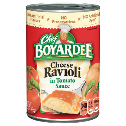 Chef Boyardee Cheese Ravioli in Tomato Sauce, 15 oz