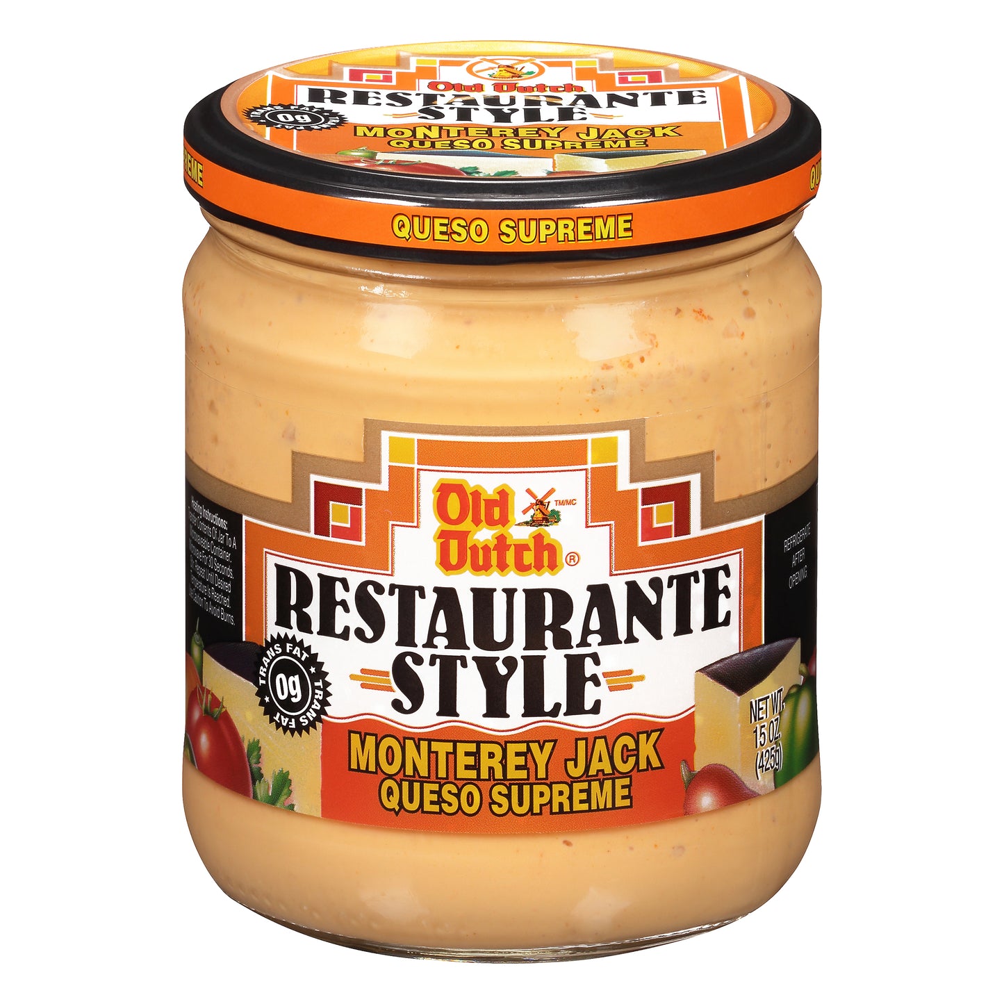 Old Dutch® Restaurante Style Monterey Jack Queso Supreme 15 oz. Jar
