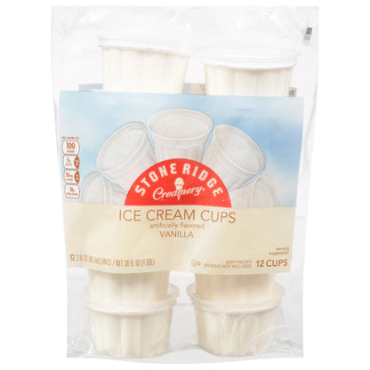 Creamery Stone Ridge Vanilla Ice Cream Cups 12 - 3 fl oz Each