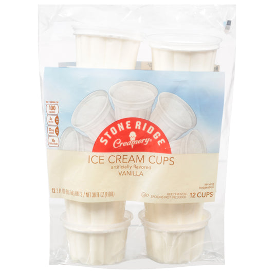 Creamery Stone Ridge Vanilla Ice Cream Cups 12 - 3 fl oz Each