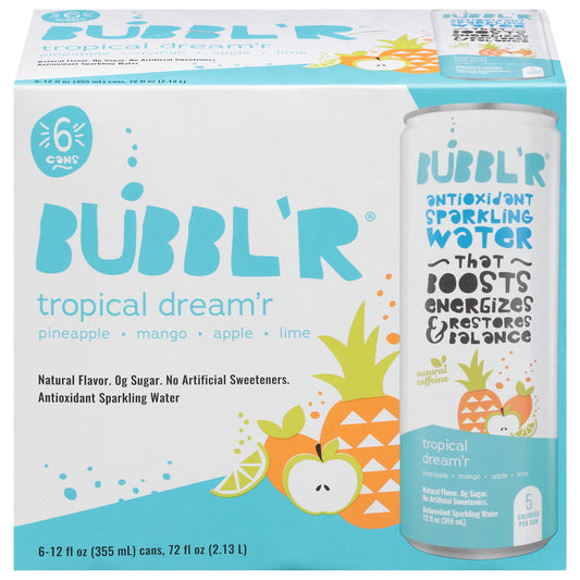BUBBL'R Antioxidant Sparkling Water - tropical dream'r - 6pk - 12 fl oz