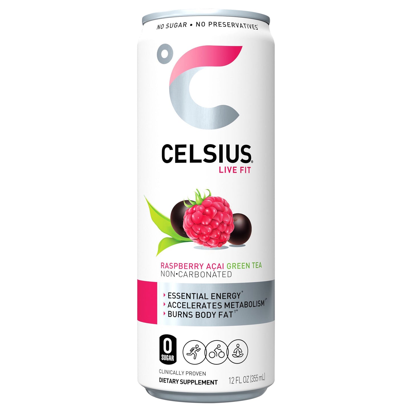 Celsius Energy Drink Green Tea Raspberry Acai 12 Fl Oz