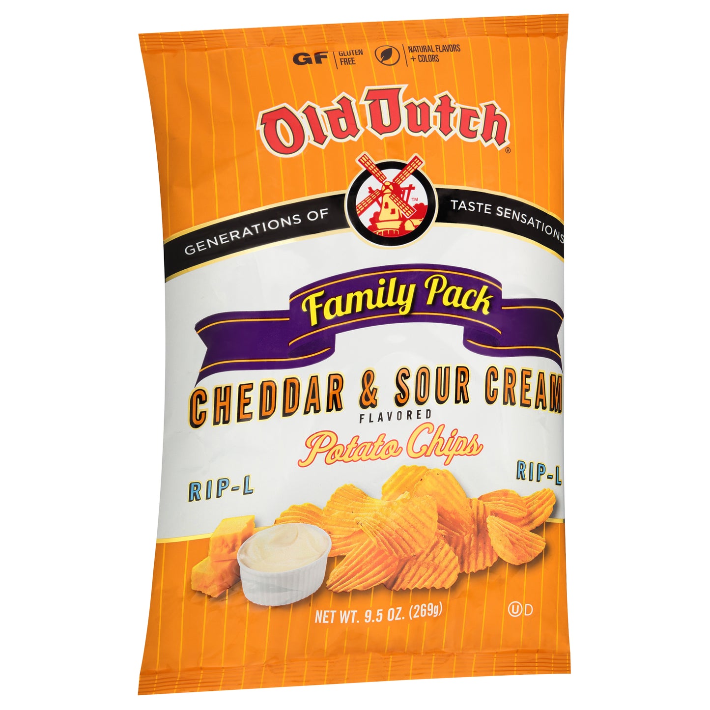 Old Dutch Family Pack Cheddar & Sour Cream Flavored Potato Chips 9.5 oz