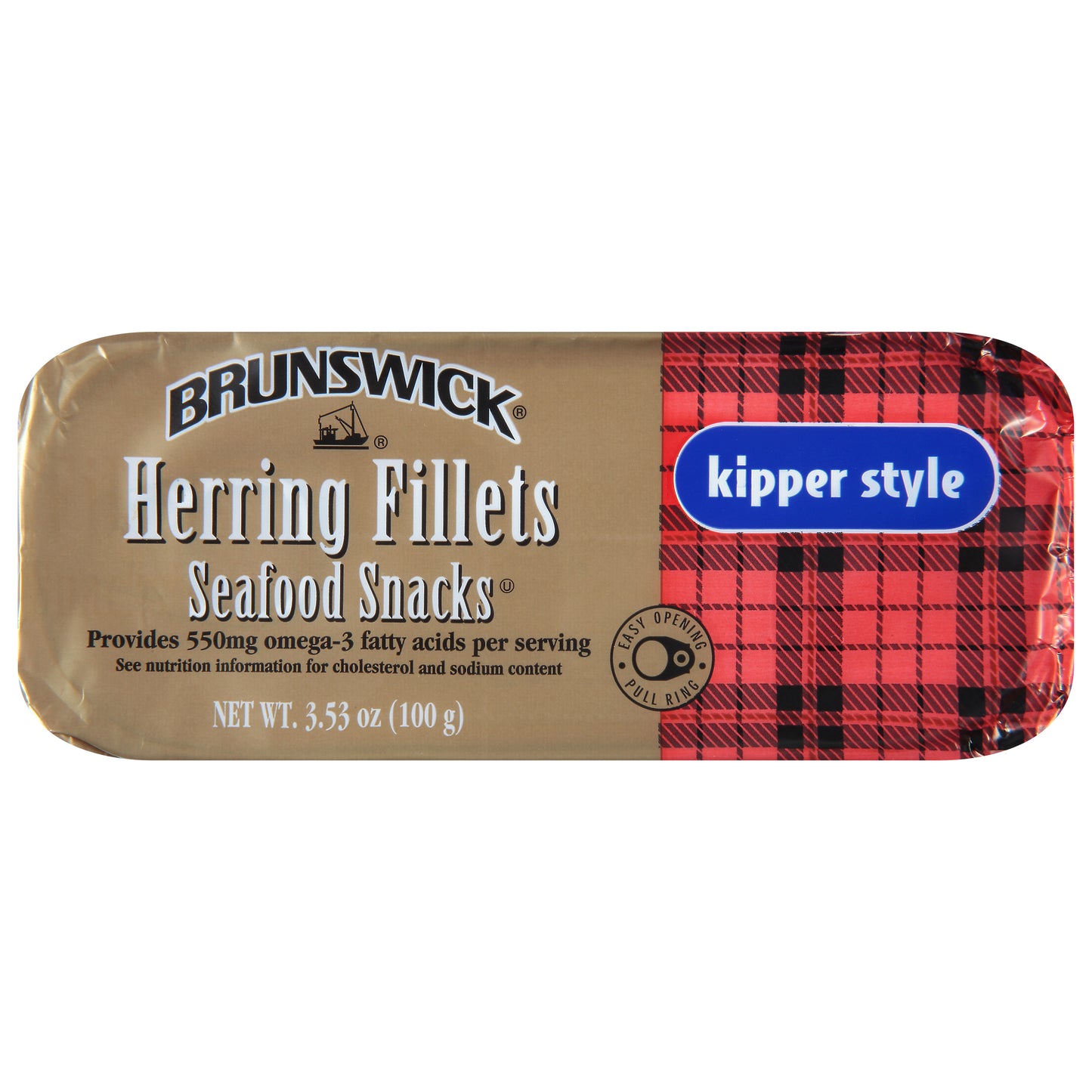 Brunswick Kipper Style Herring Fillets Seafood Snacks 3.53 oz