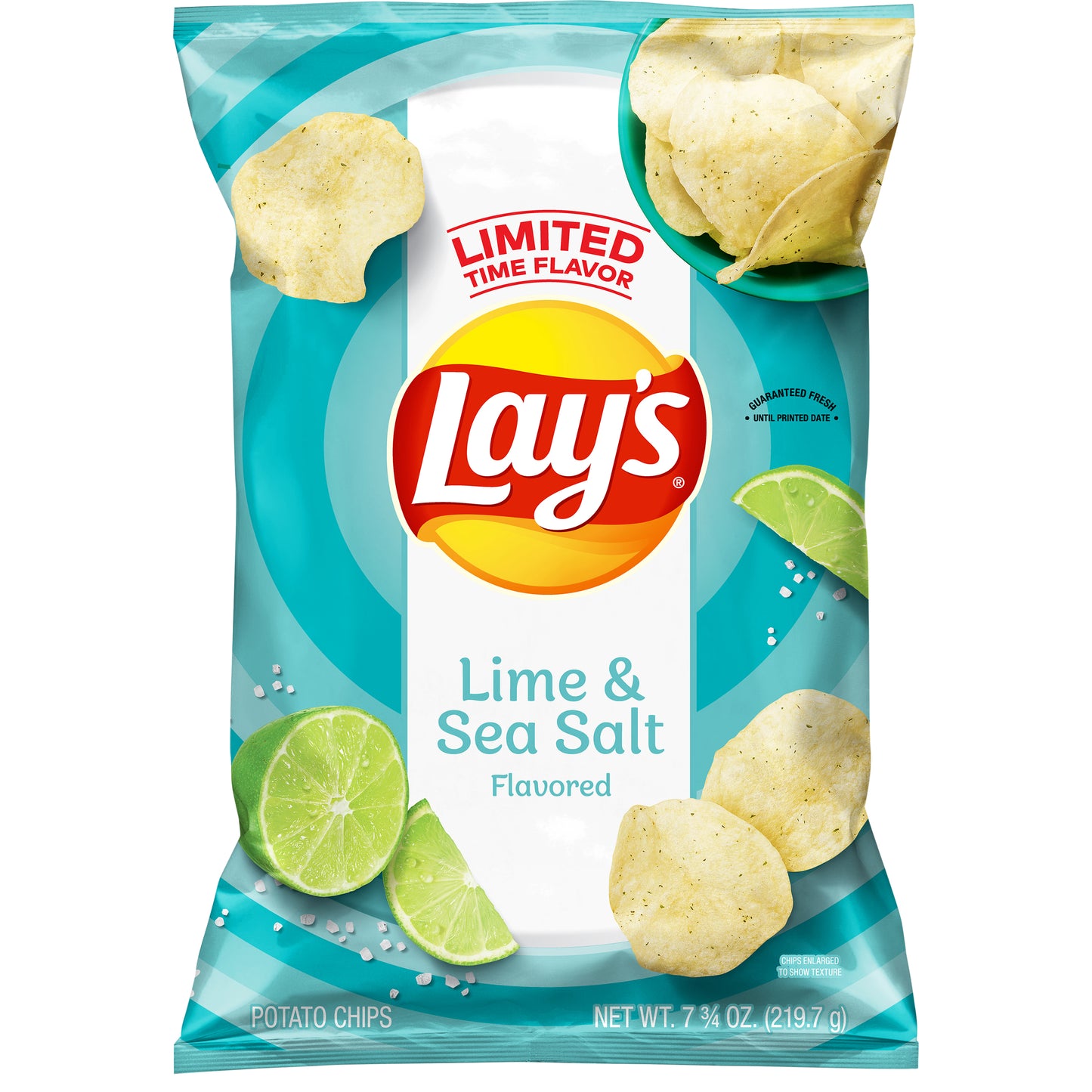 Lay's Potato Chips Lime & Sea Salt Flavored 7 3/4 Oz