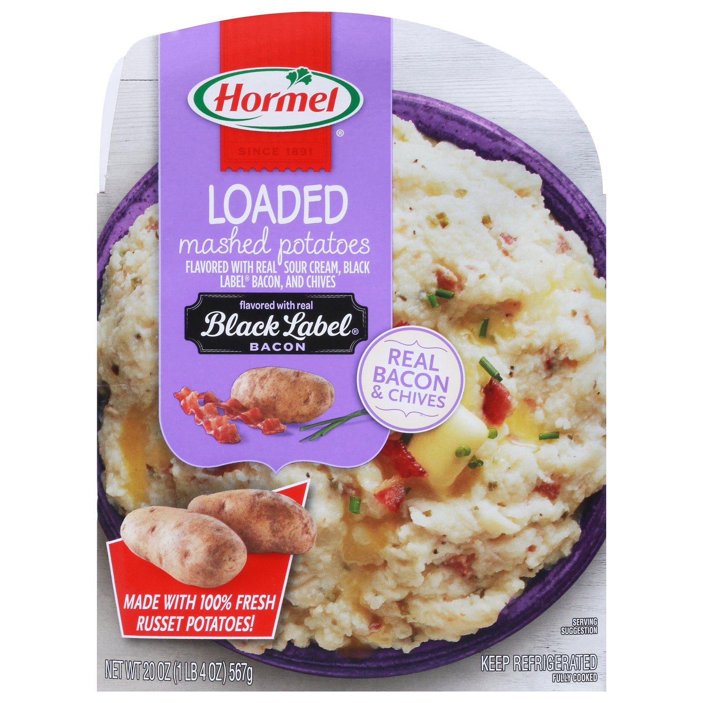 Hormel Loaded Mashed Potatoes Flavored with Real Black Label Bacon 20 oz