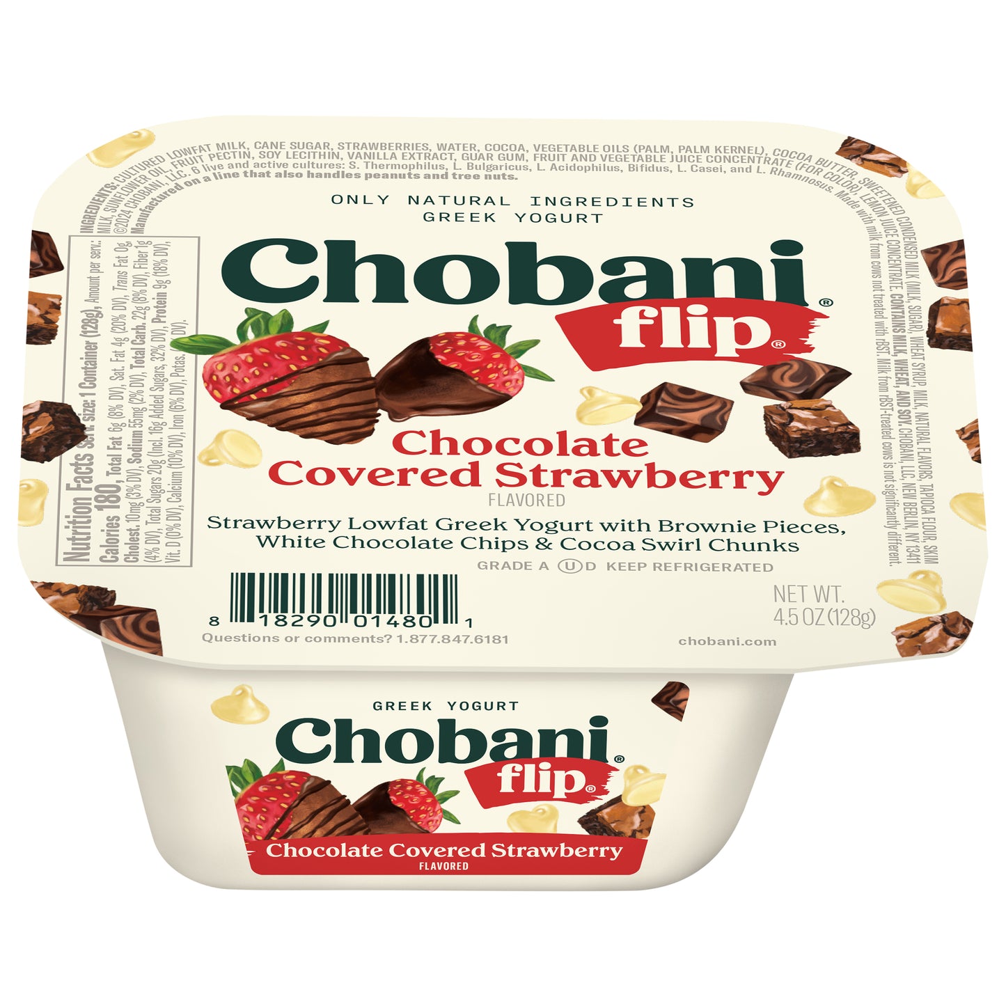 Chobani Flip Greek Chocolate Covered Strawberry Yogurt 4.5 oz