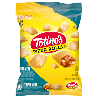 Totino's Pizza Rolls, Triple Meat Flavored, Frozen Snacks, 100 Rolls, 48.8 oz