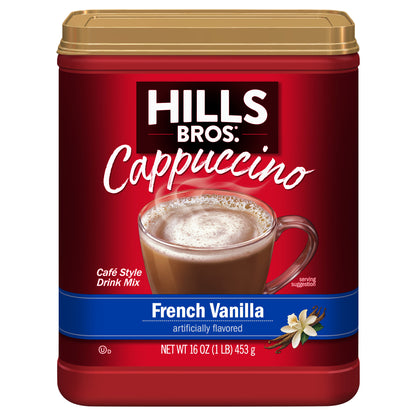 Hills Bros. Cappuccino Cafe Style French Vanilla Drink Mix 16 oz