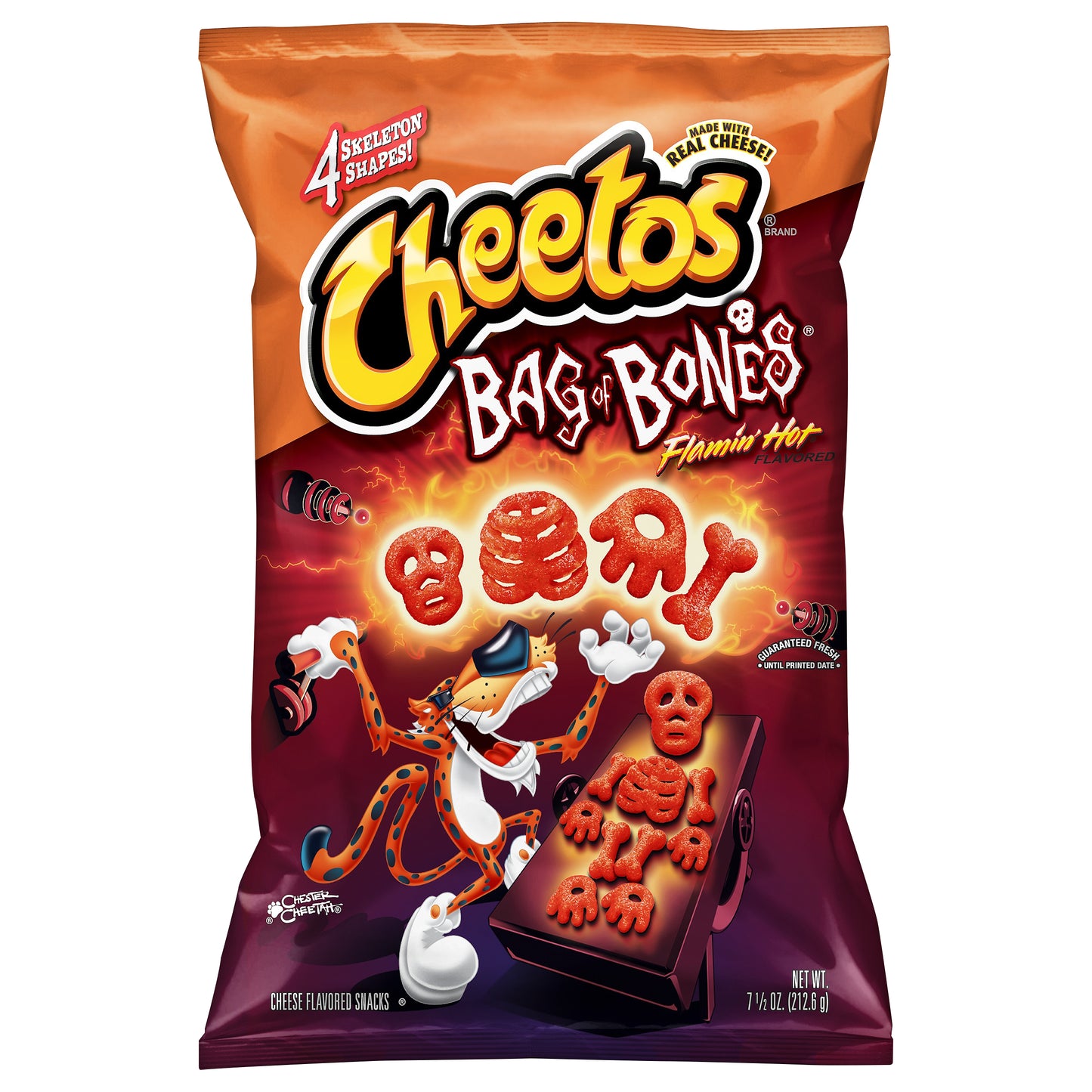 Cheetos Bag of Bones Flamin' Hot Flavored Cheese Flavored Snacks 7.5 oz