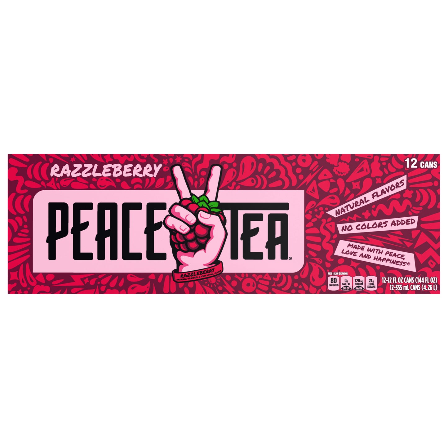 Peace Tea Razzleberry Fridge Pack Cans, 12 fl oz, 12 Pack