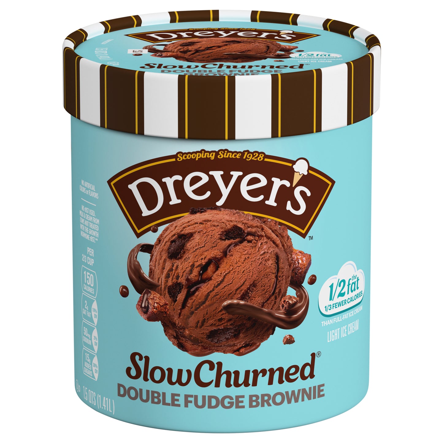 Dreyer's Slow Churned Double Fudge Brownie Light Ice Cream 1.5 qt. Tub