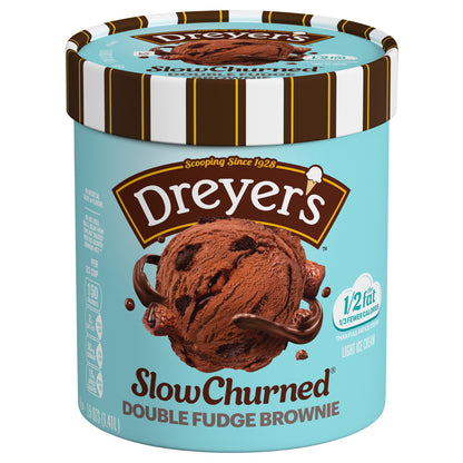 Dreyer's Slow Churned Double Fudge Brownie Light Ice Cream 1.5 qt. Tub