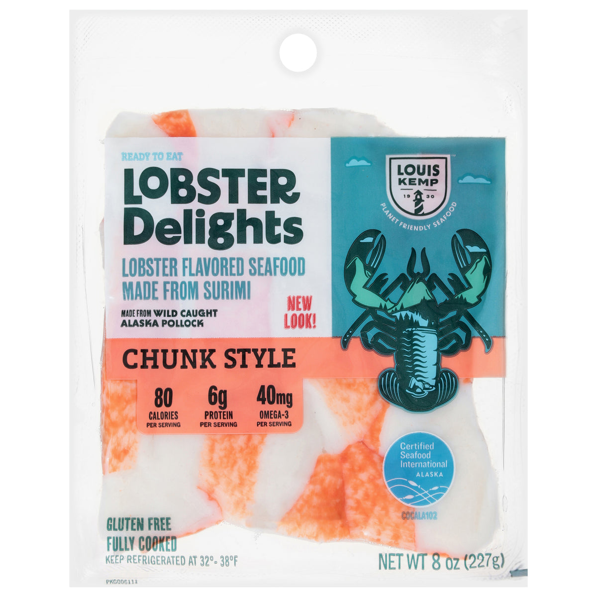 Louis Kemp Lobster Delights Chunk Style Lobster Flavored Seafood 8 oz