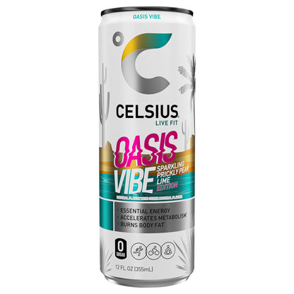 CELSIUS Sparkling Oasis Vibe, Functional Energy Drink 12 Fl Oz Single Can