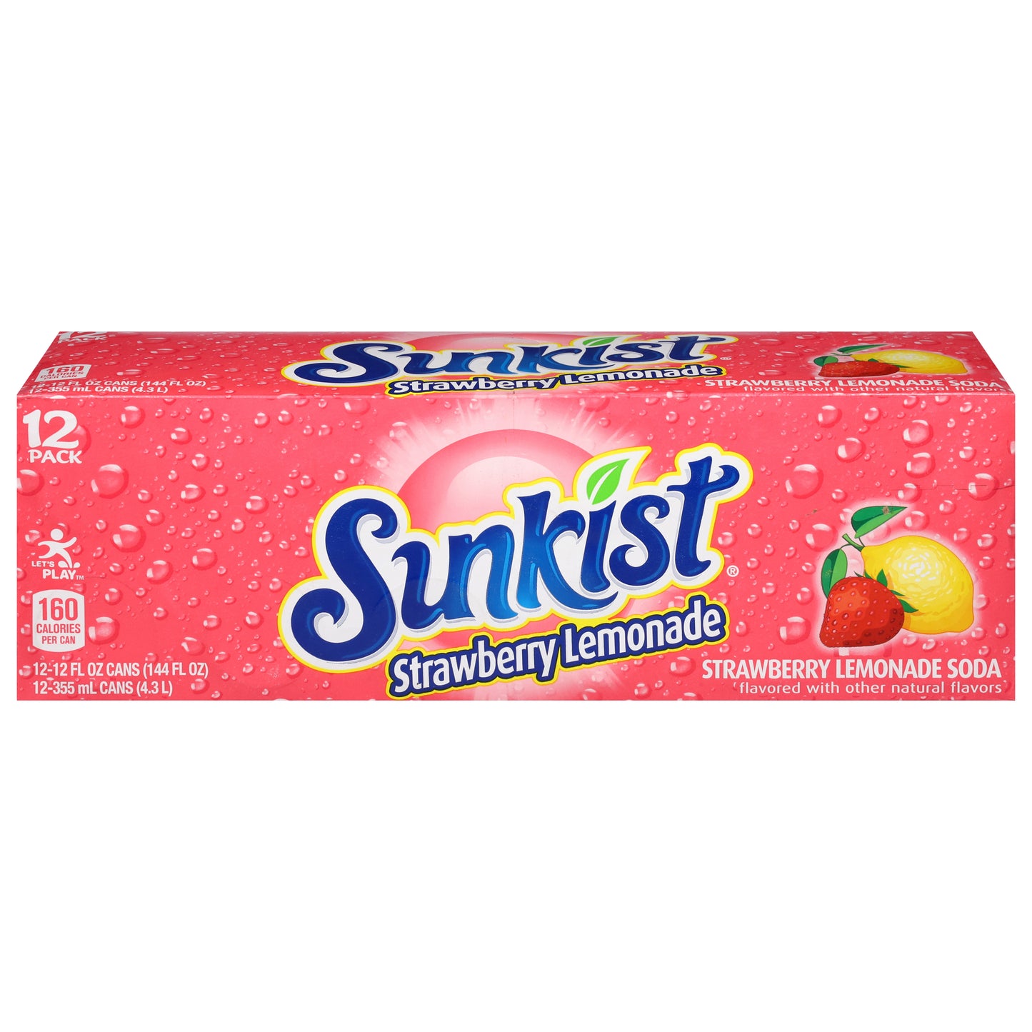 Sunkist Strawberry Lemonade Soda 12 - 12 fl oz Cans